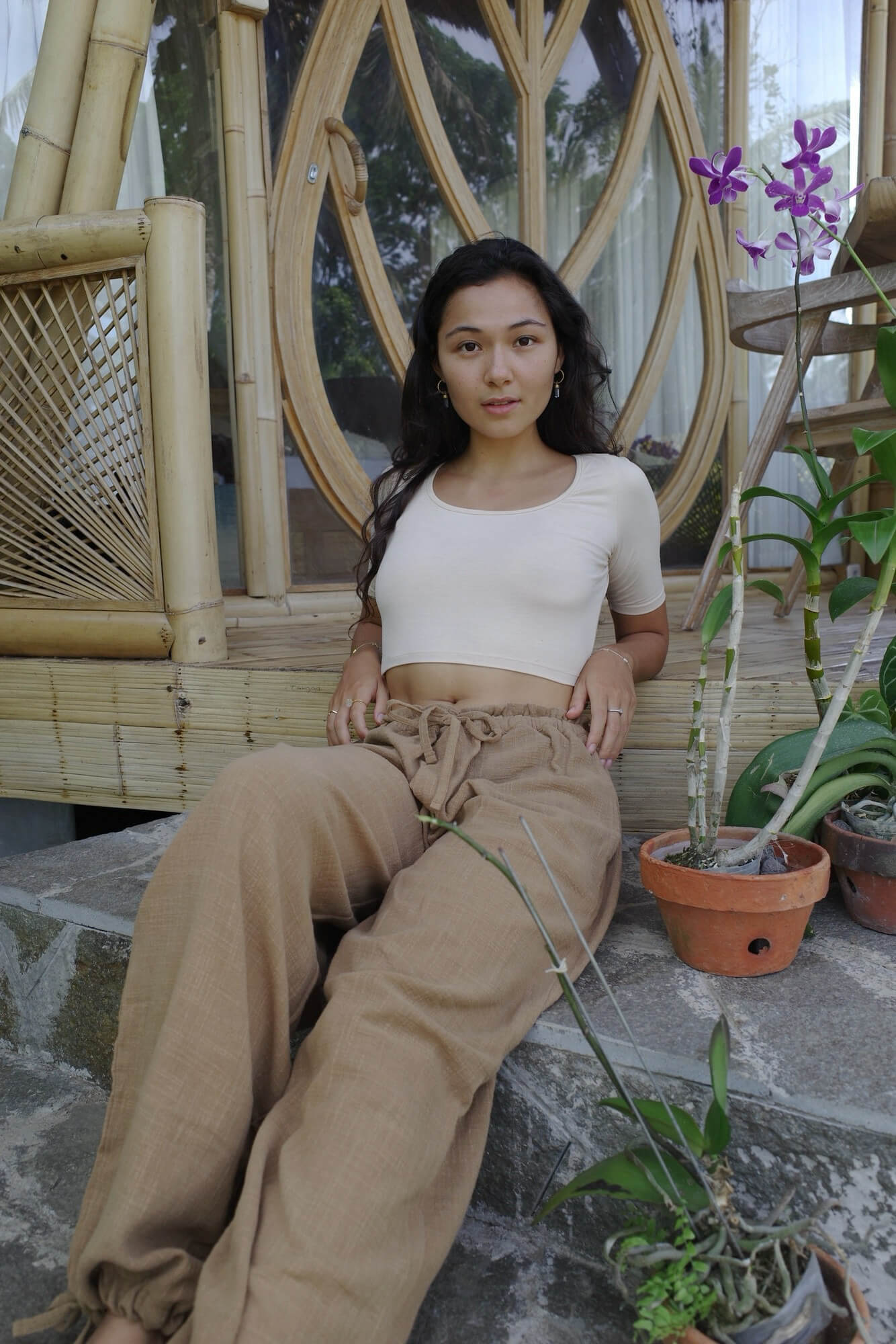 【受注予約販売】ORGANIC COTTON LONG PANTS/MILK CHOCOLATE