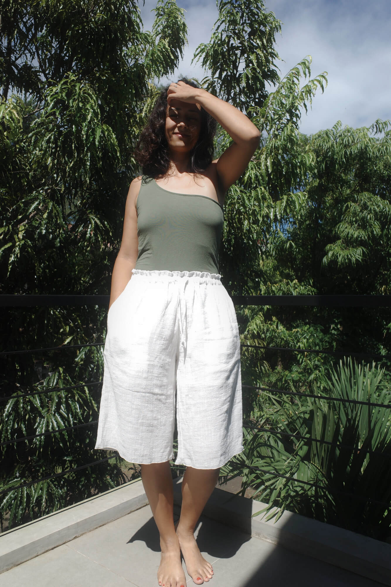 【6月末お届け】SARI ONE SHOULDER/AVOCADO