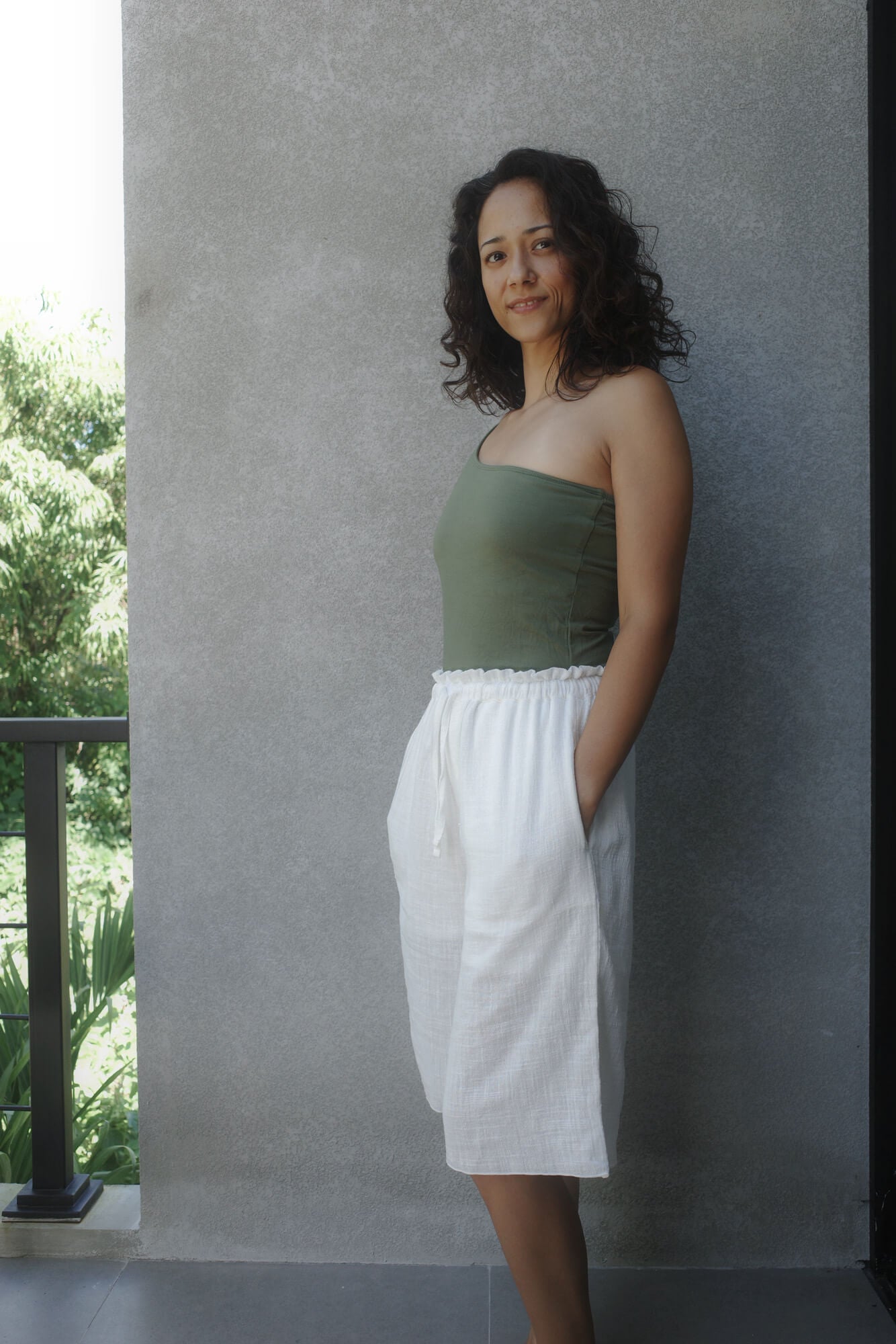 【6月末お届け】SARI ONE SHOULDER/AVOCADO