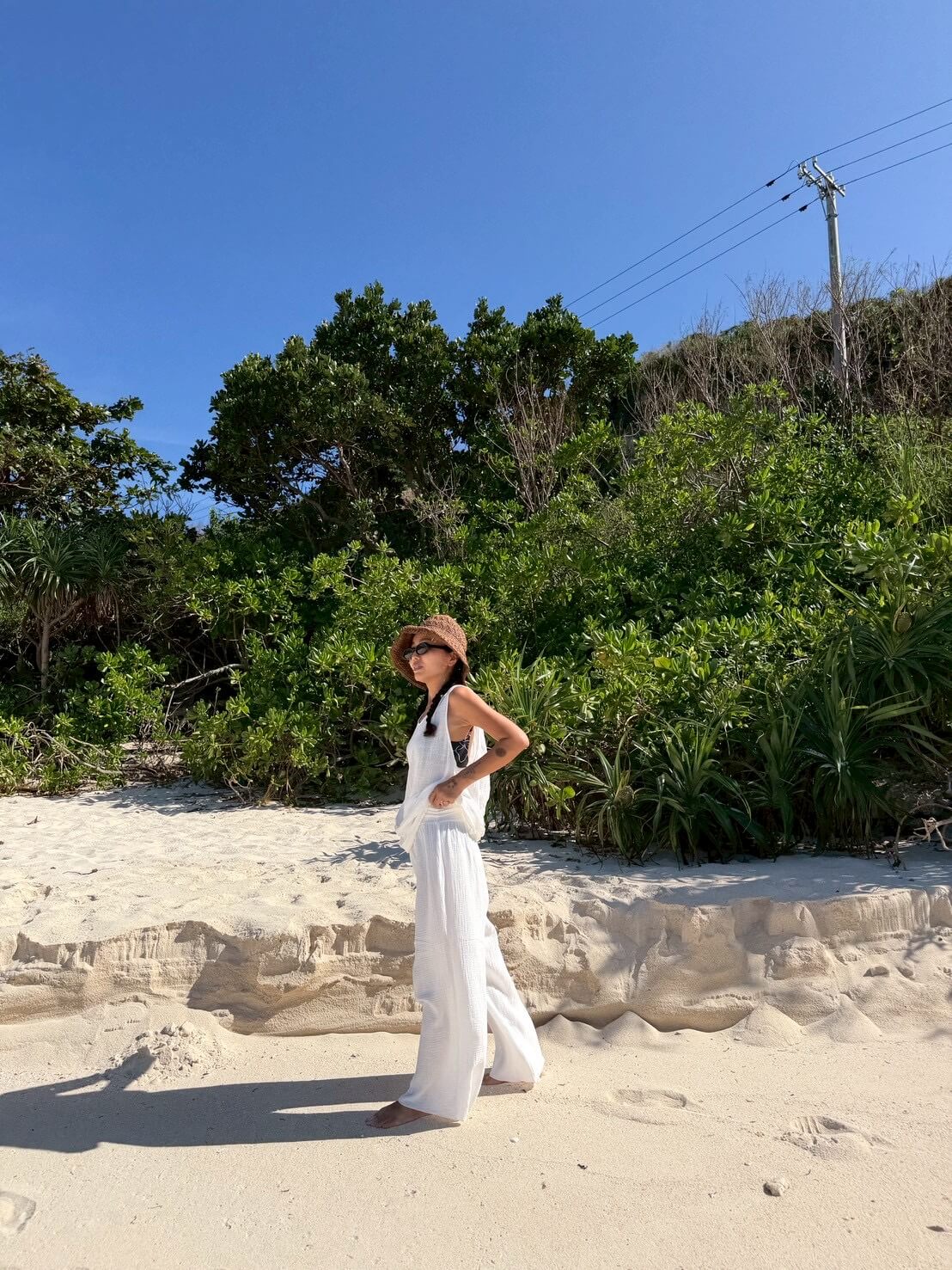 ORGANIC COTTON SUMMER TANK/WHITE