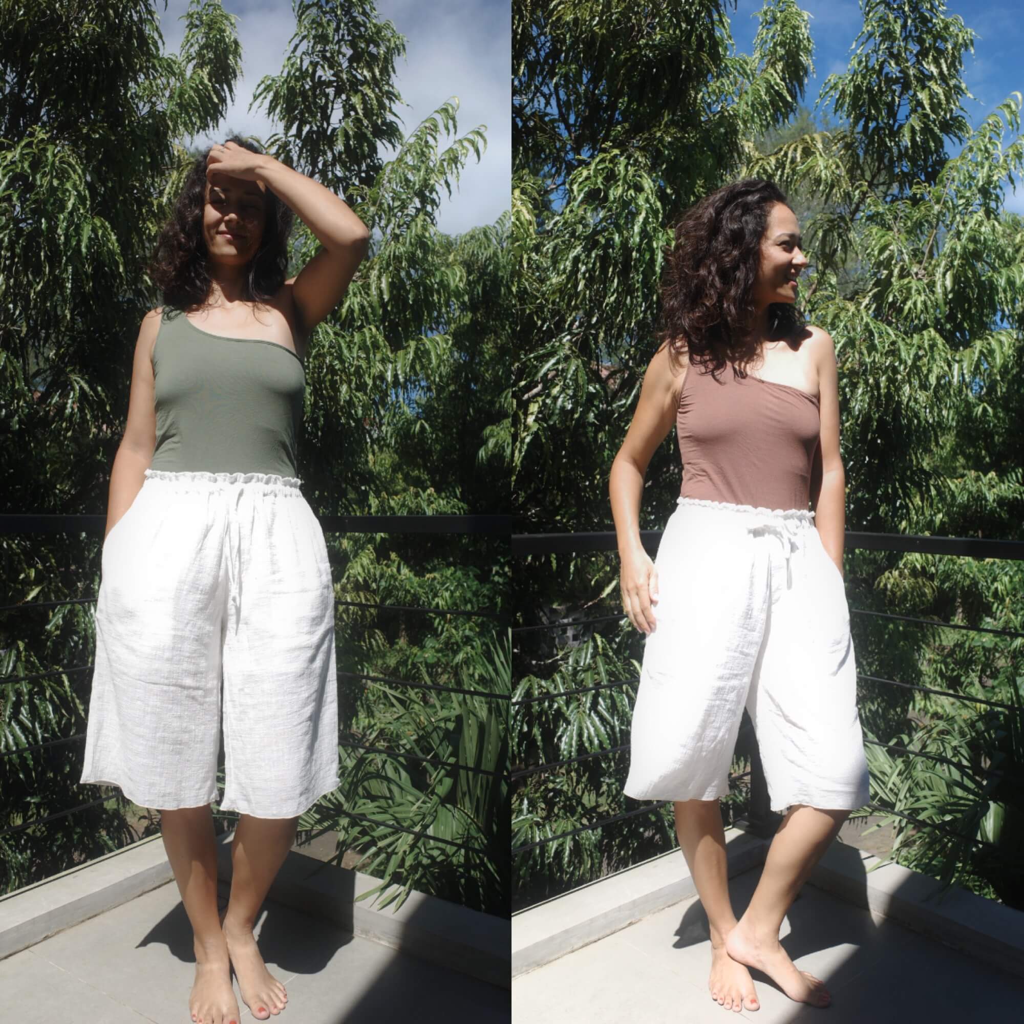 【6月末お届け】ORGANIC COTTON BERMUDA SHORTS/WHITE