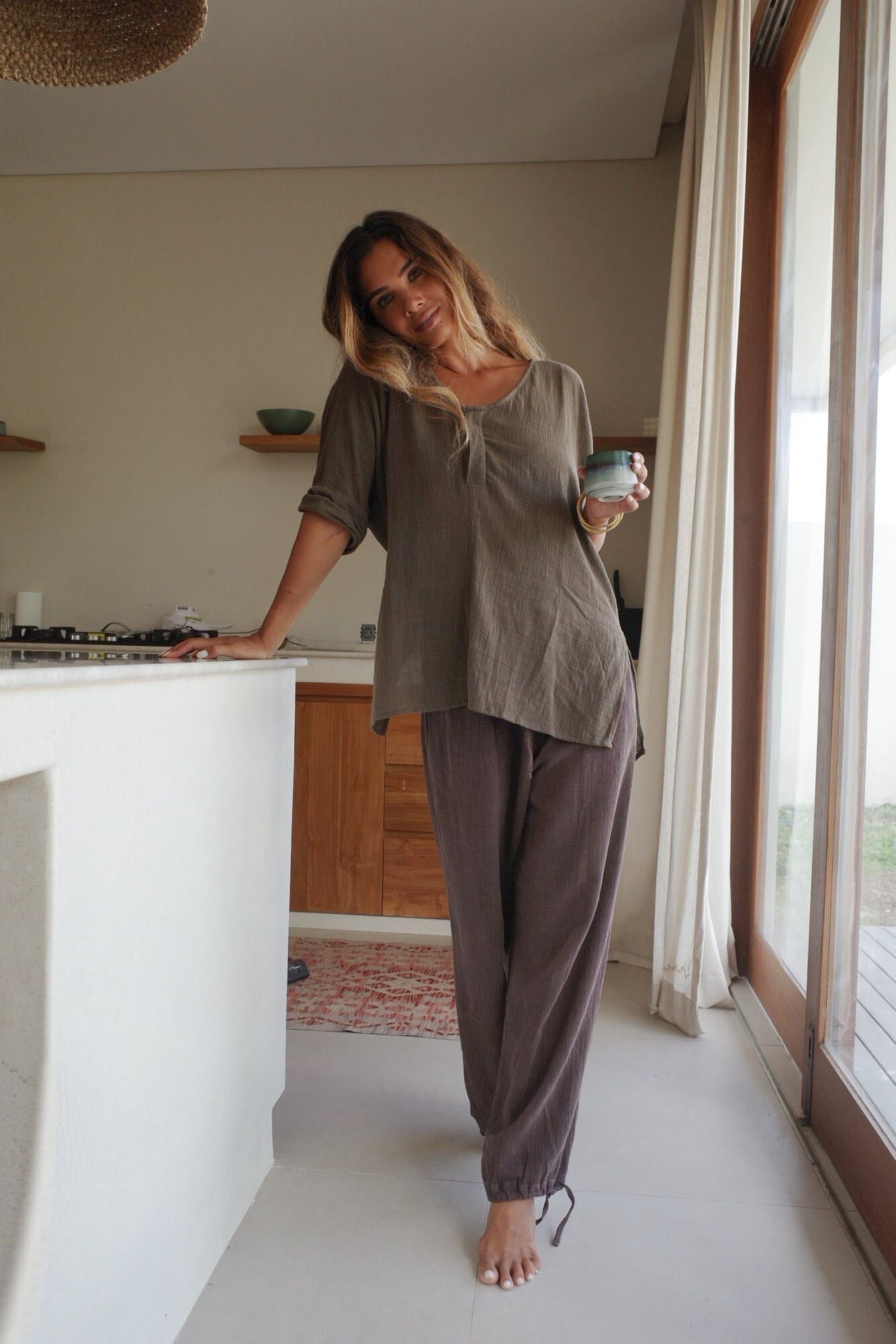 ORGANIC COTTON PANTS/CHOCOLATE