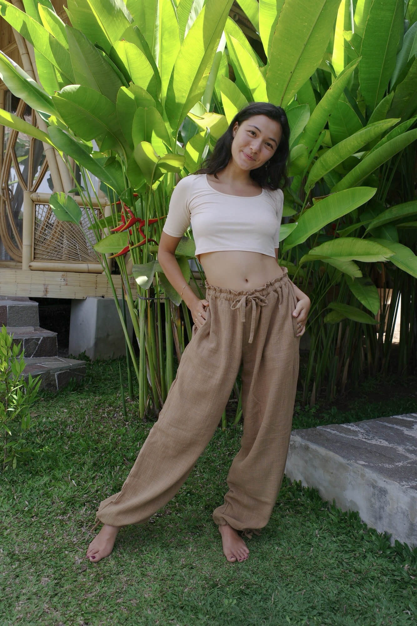【受注予約販売】ORGANIC COTTON LONG PANTS/MILK CHOCOLATE