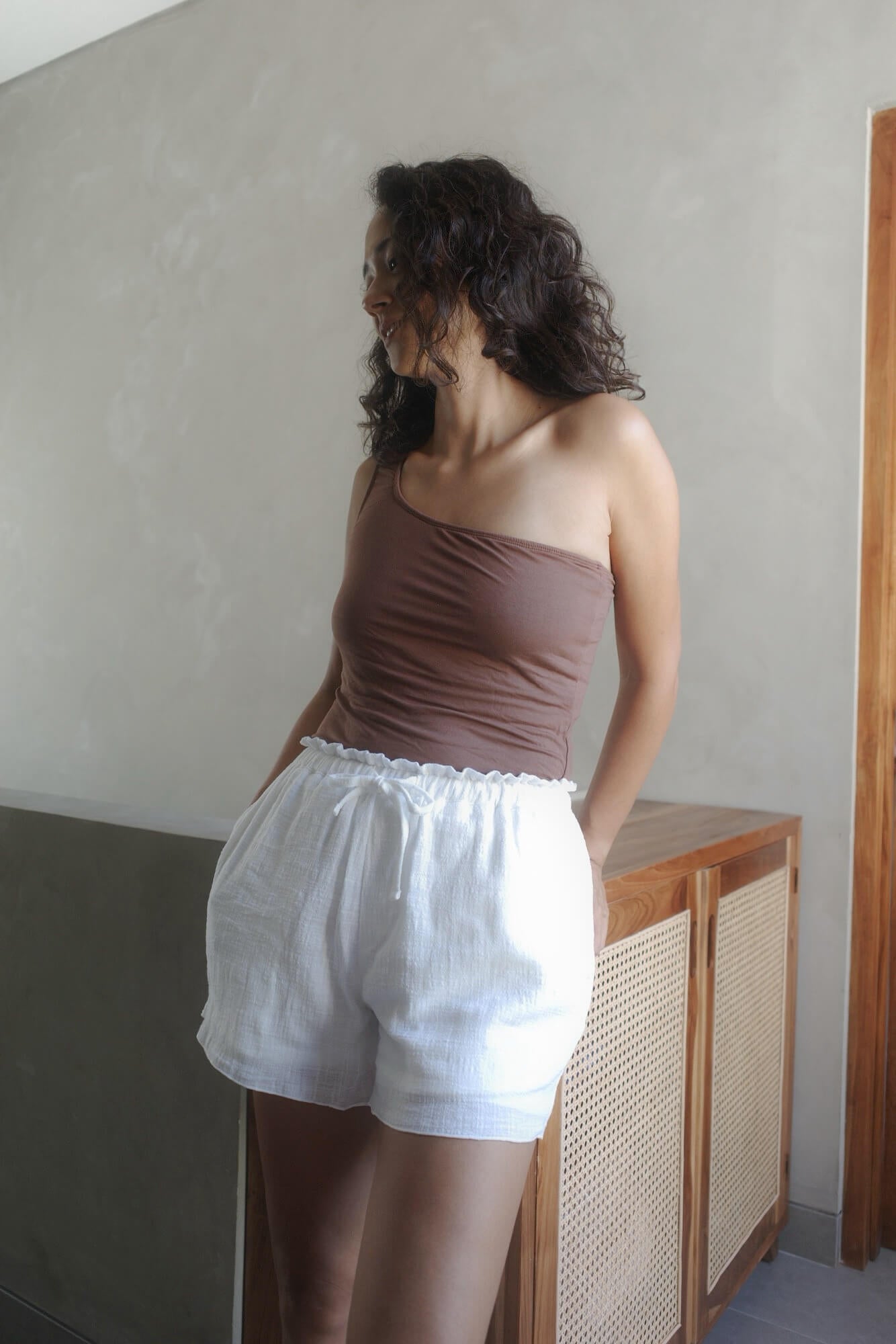【6月末お届け/POPUP受け取り可】ORGANIC COTTON SHORT PANTS/WHITE