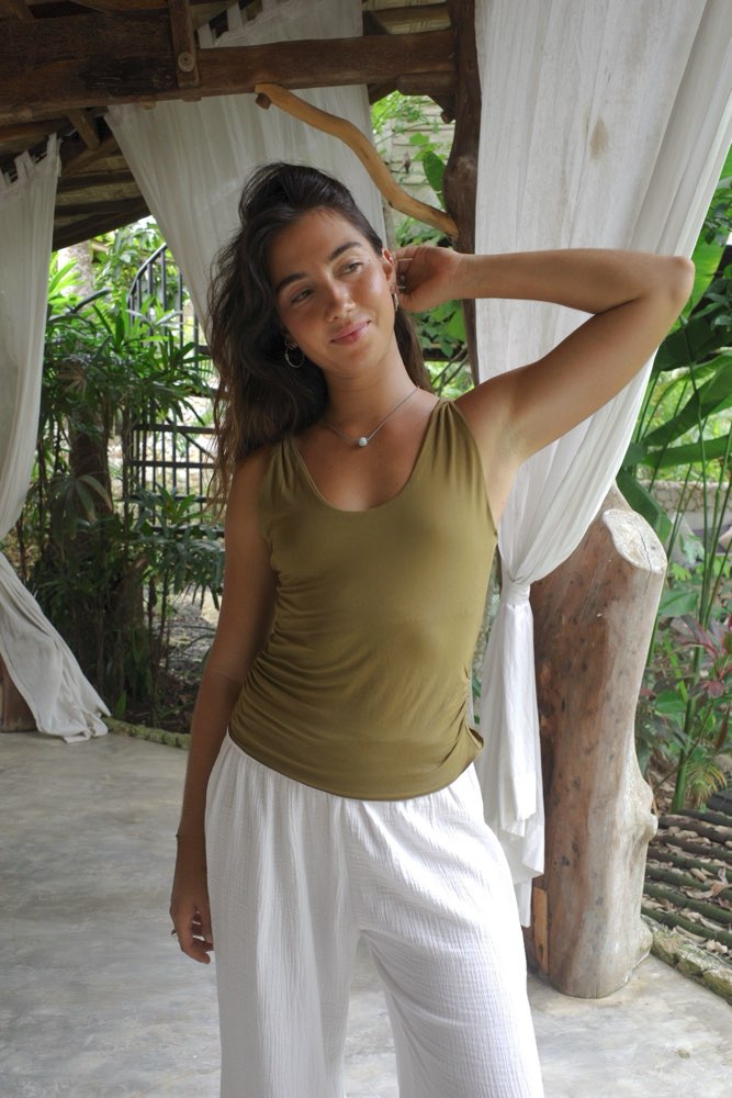 SARI TOP/OLIVE EARTH