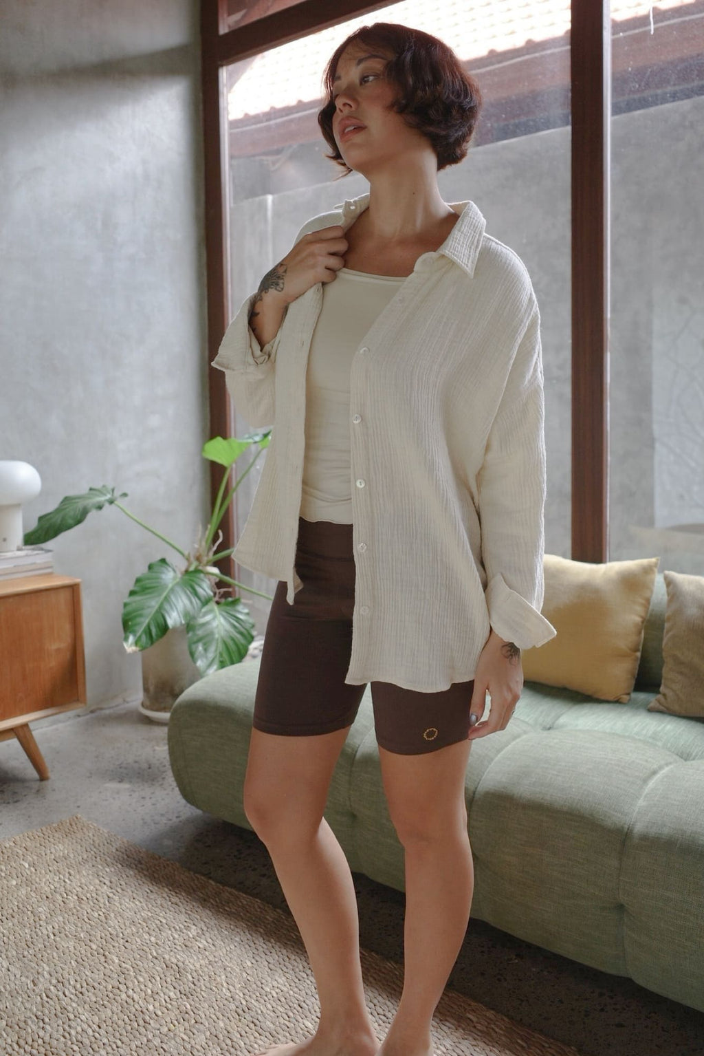 Hemp×Organic cotton oversize shirts/NATURAL