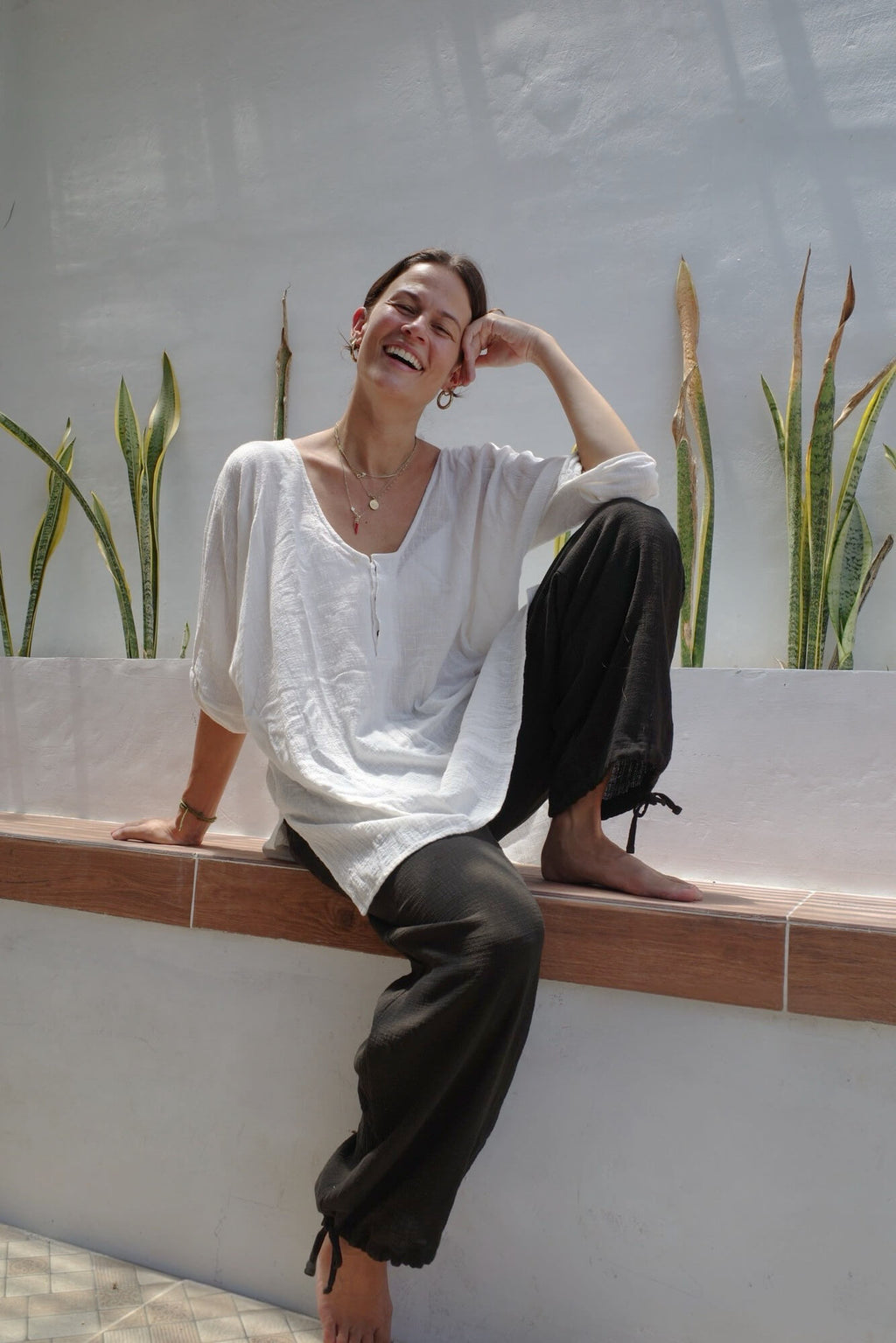 ORGANIC COTTON PANTS/CHACOAL