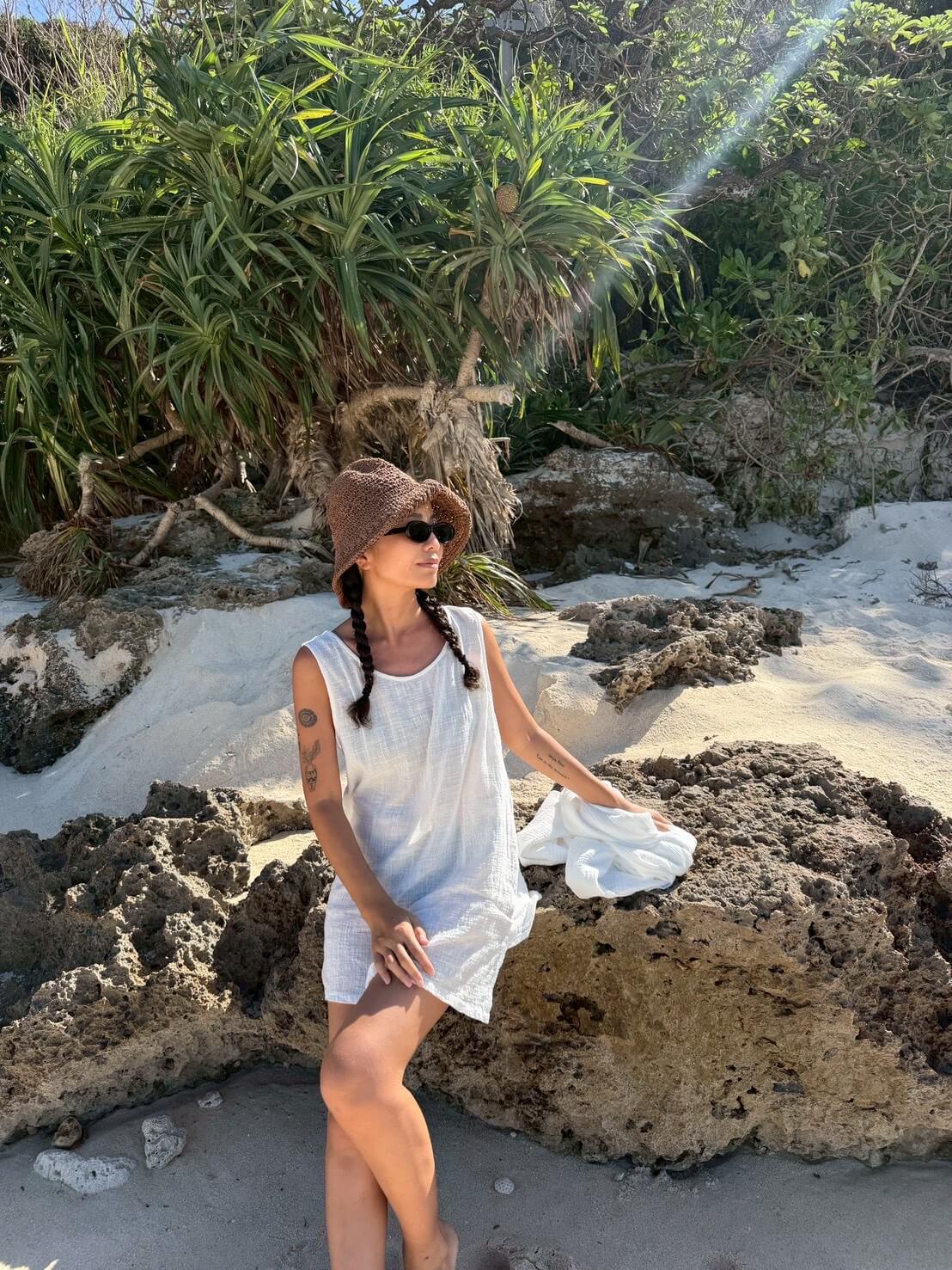 ORGANIC COTTON SUMMER  TANK/WHITE
