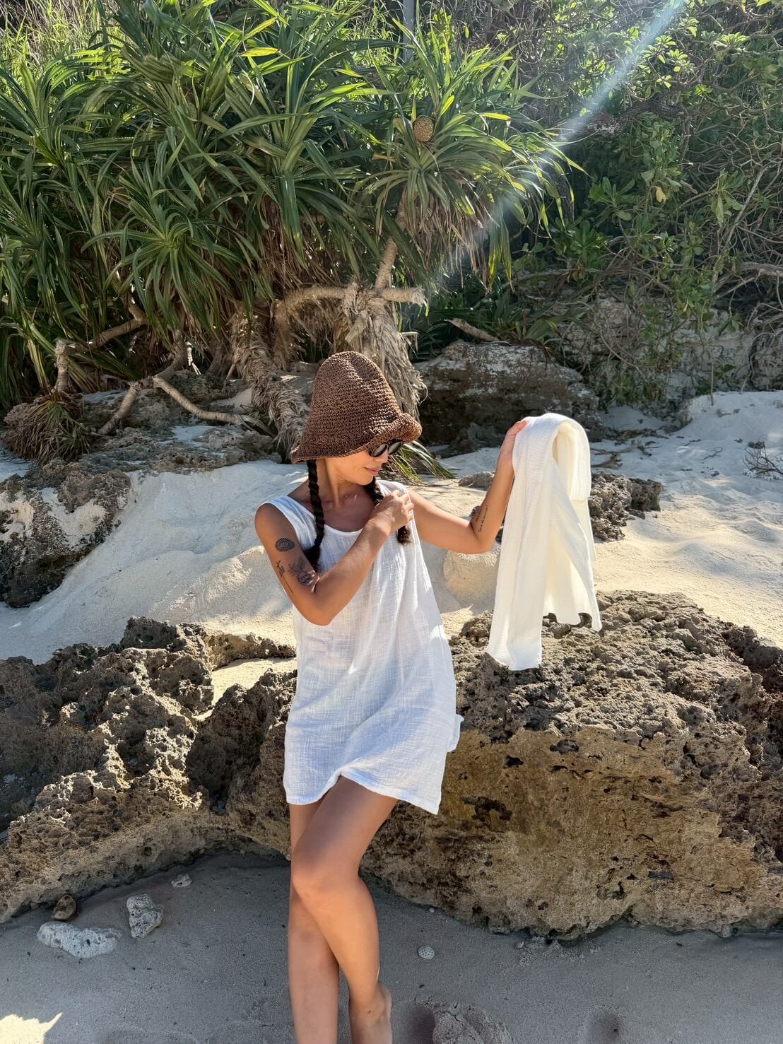 ORGANIC COTTON SUMMER  TANK/WHITE