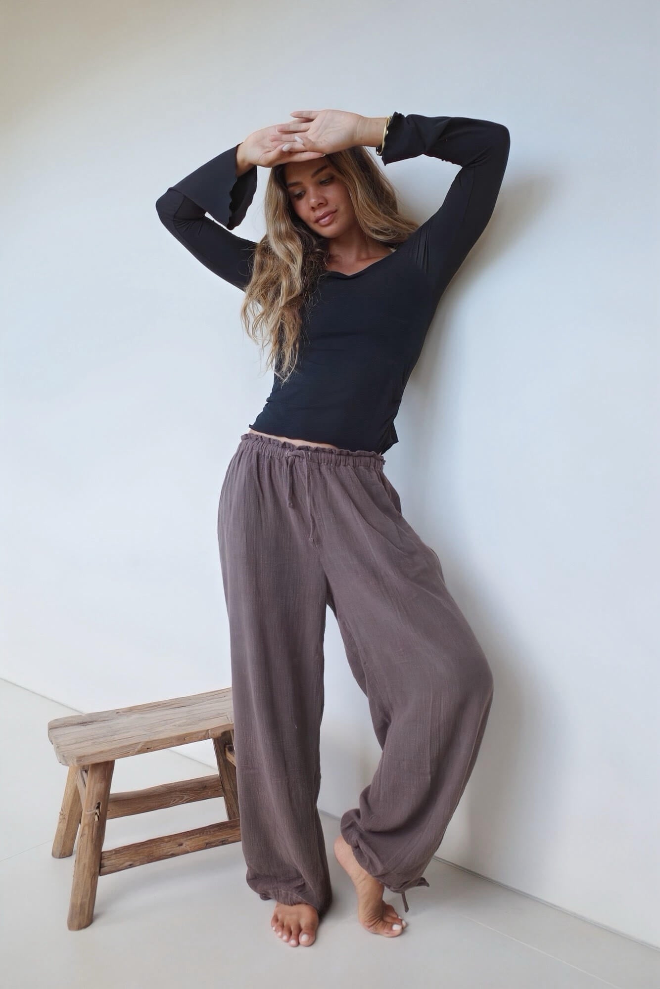 ORGANIC COTTON PANTS/CHOCOLATE