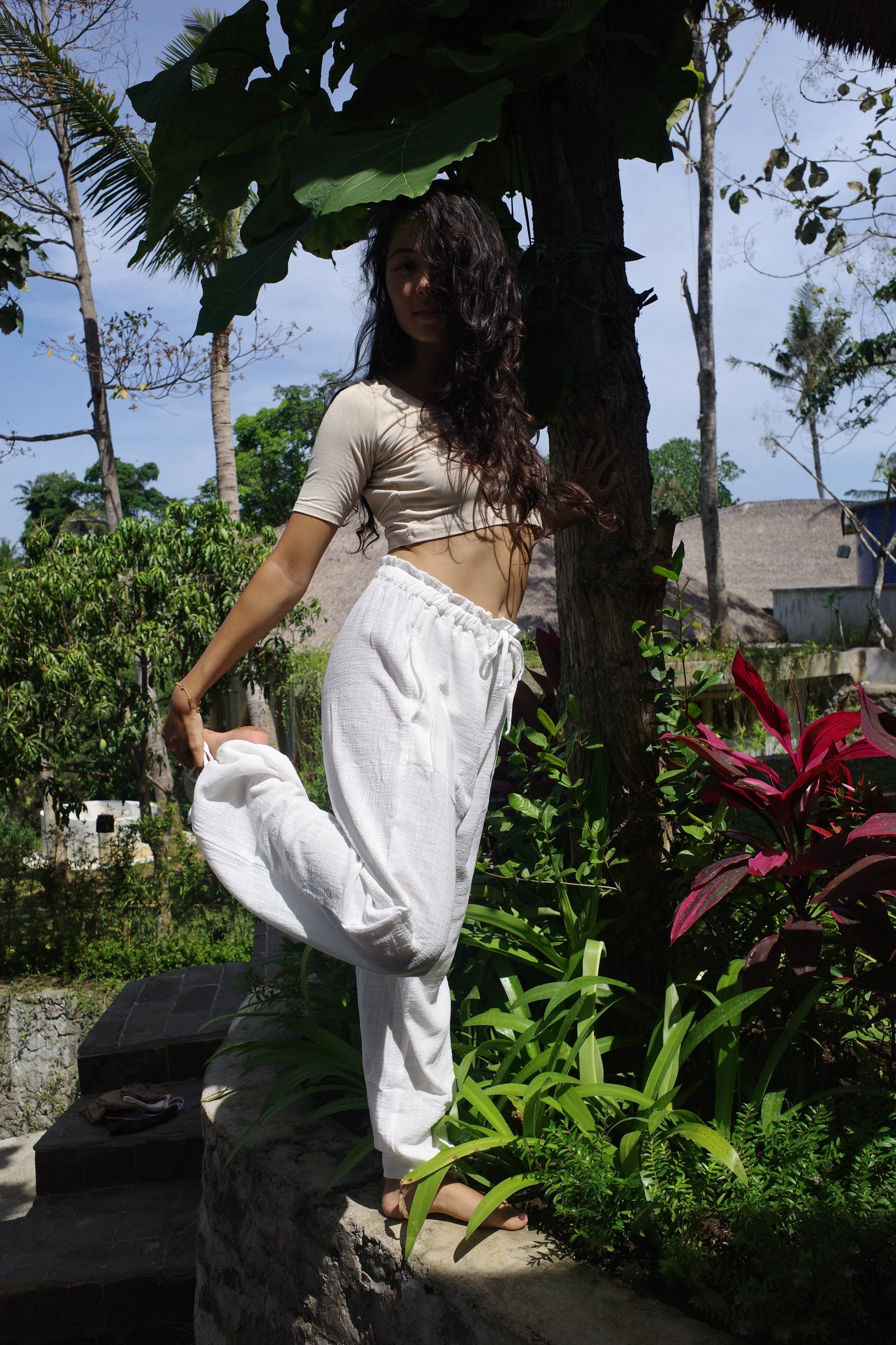 ORGANIC COTTON LONG PANTS /WHITE