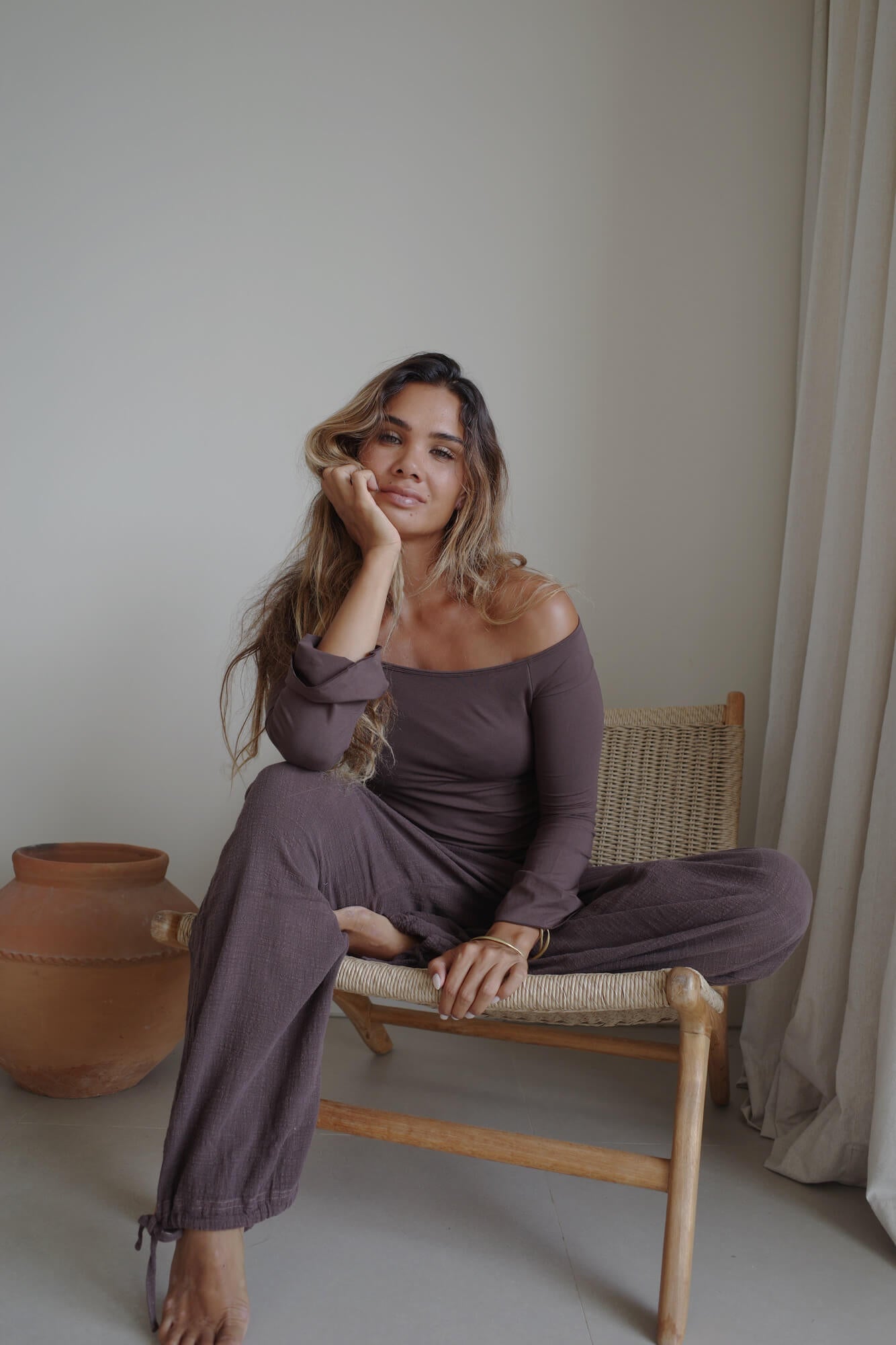 ORGANIC COTTON PANTS/CHOCOLATE