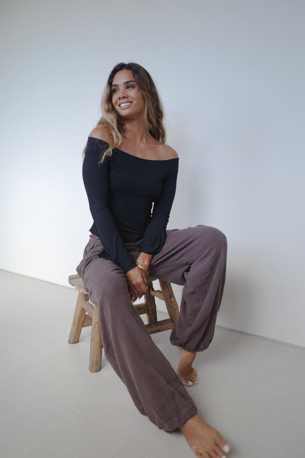ORGANIC COTTON PANTS/CHOCOLATE