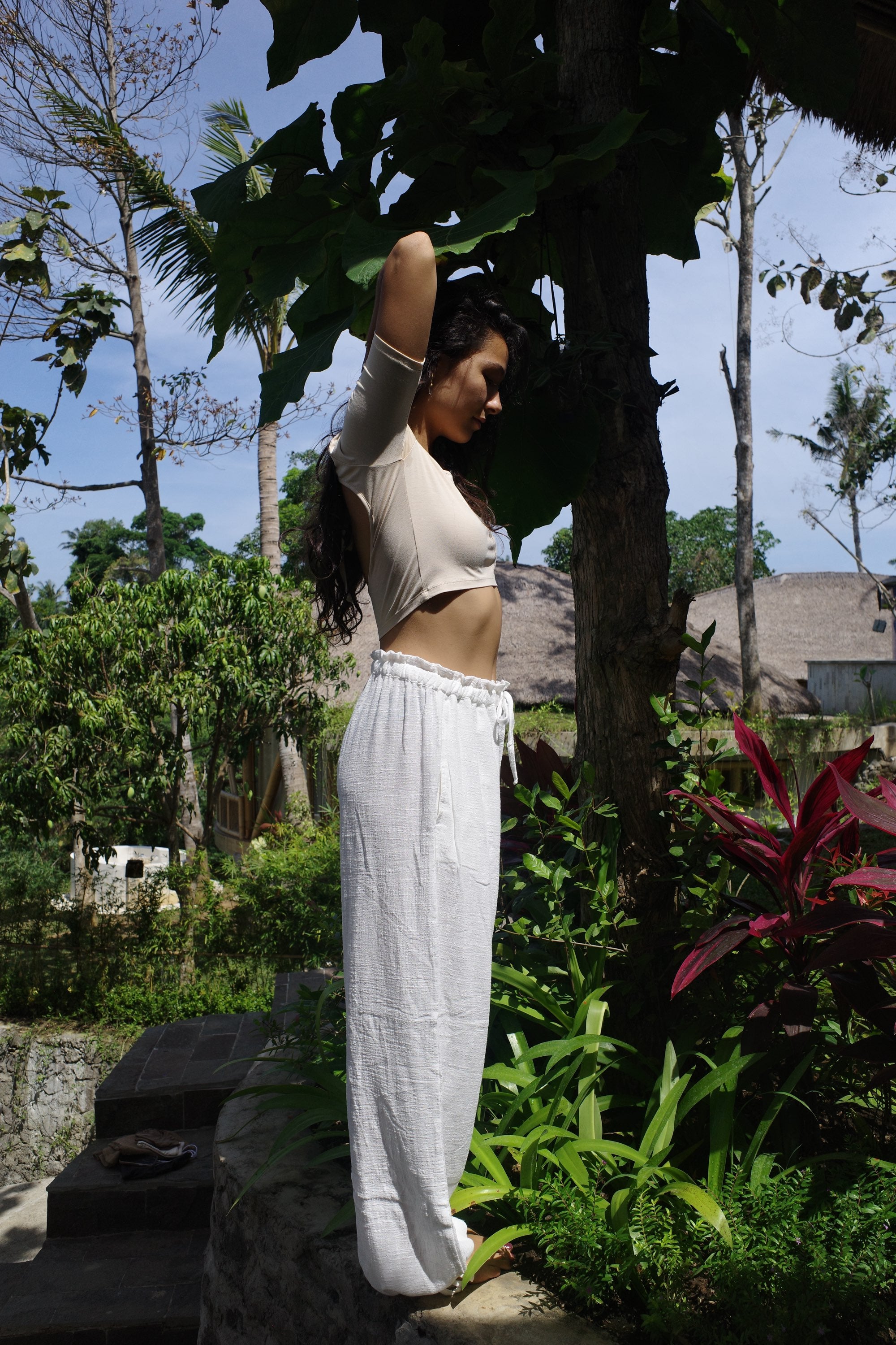 Organic cotton pants （WHITE）