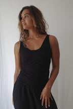 Cotton double bubble pants/Black