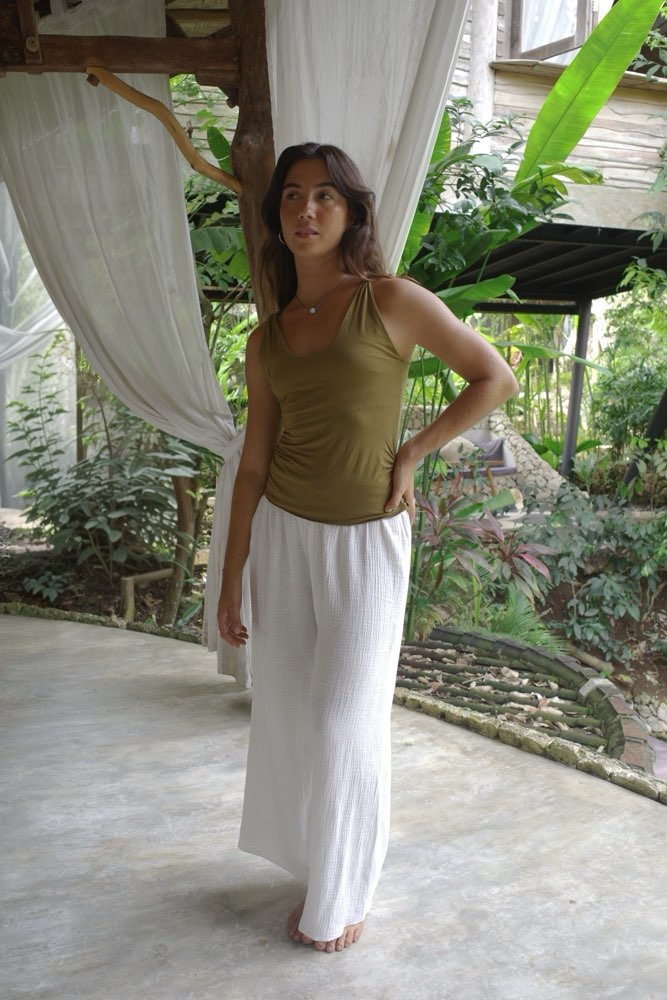 SARI TOP/OLIVE EARTH