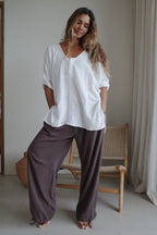 ORGANIC COTTON PANTS/CHOCOLATE