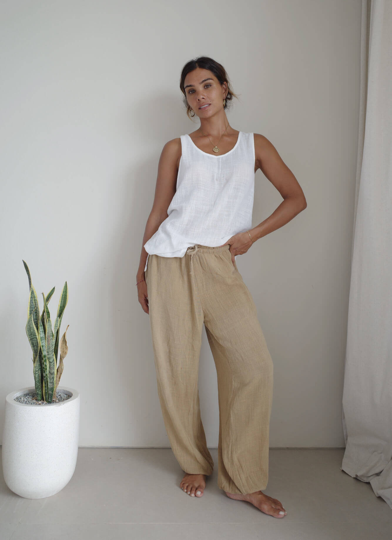【6月末お届け/POPUP受け取り可】ORGANIC COTTON SUMMER  SHORT/WHITE