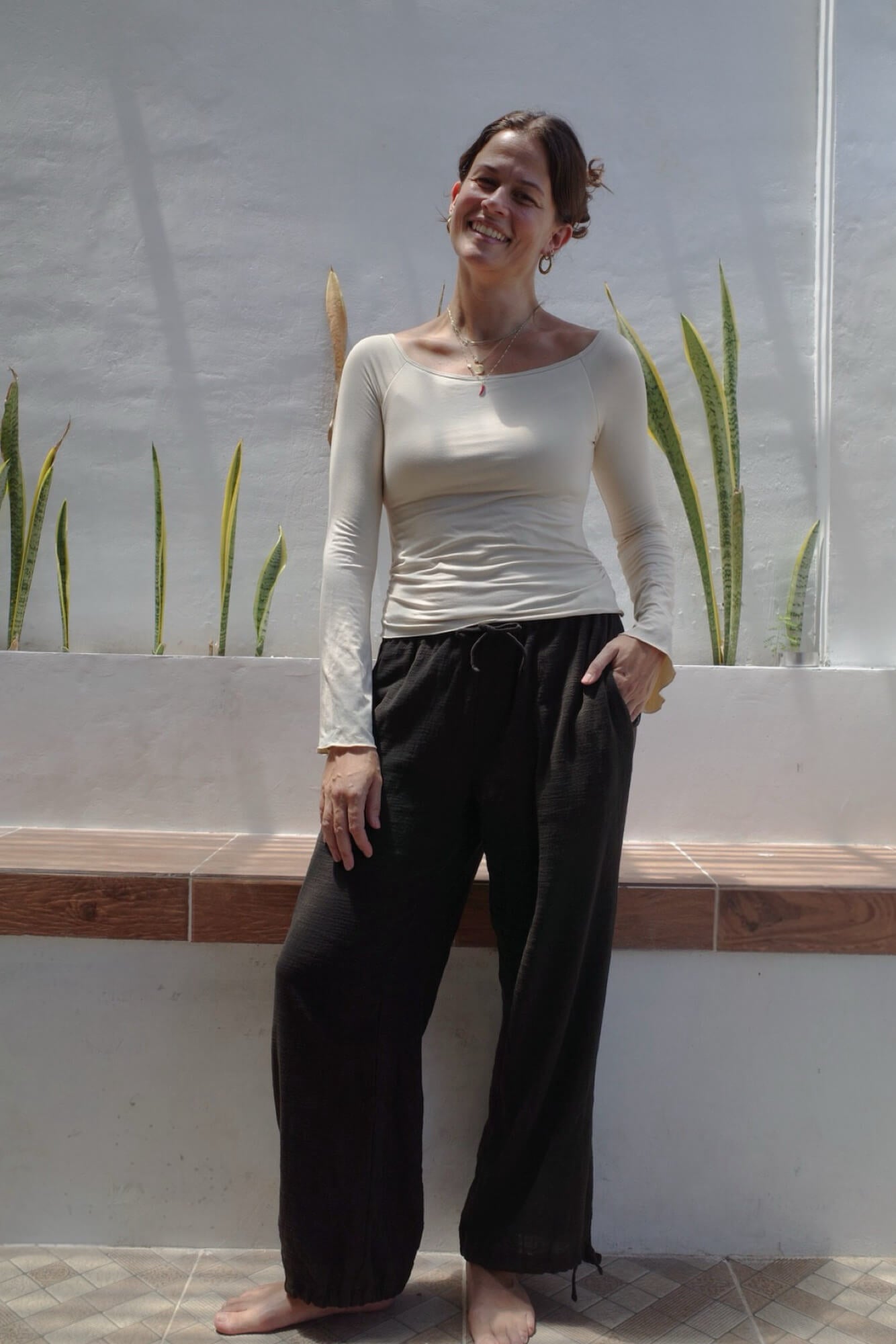 ORGANIC COTTON PANTS/CHACOAL